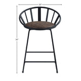 Brown and Black Counter Height Chair with Sled Base B062P209298