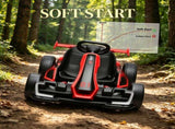 Red 24V Electric Drift Go Kart, 7.5 MPH Max Speed, Adjustable Seat for Growing Kids, Slow Start for 20151402