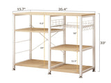 4-Layer Microwave Oven Rack with Pull-Out Basket and X-Shaped Cross Bracket on the Back 06022263