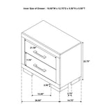 2 Drawers MDF Nightstand in Cream White Finish B016P254531
