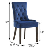 Blue and Weathered Oak Tufted Back Side Chairs B062P182745