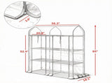 Clear Small 3-Tier Mini Greenhouse Portable Plant Greenhouse with 2 Roll-up Doors, 56.3" x 18.1" x 02090264