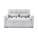 ZNTS Loveseats Sofa Bed with Pull-out Bed,Adjsutable Back,Light Grey W487109970