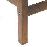 Outdoor Acacia Wood Counter Height Barstool, Set of 2, Mahogany Brown Finish N772P248351T