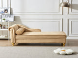 Modern Upholstery Chaise Lounge Chair with Storage Velvet W1097102810