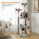 ZNTS 63'' Multi-Level Cat Tree Cat Tower for Indoor Cats with Sisal-Covered Scratching Post, Cozy Cat 70889135