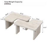 47.24*23.62 inch and 35.43*31.49 inch Rectangle Wood Detachable Coffee Table, Single L Shape W2317P233137