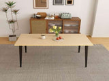 63-inch Modern Dining Table, Wooden Tabletop & Rust-Resistant Iron Legs, Rectangular Kitchen Table W2699P365917