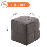 Square Ottoman Foot Stool Corduroy Vanity Chair Bench with Padded Woven Footrest for Entryway Living 37655302