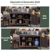 K&K Outdoor Kitchen Island, Rolling Bar Cart & Storage Cabinet, Farmhouse Solid Wood Outdoor Grill WF532198AAZ