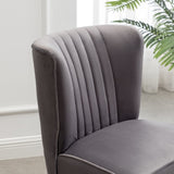 ZNTS Elon Contemporary Velvet Upholstered Accent Chair, Gray T2574P172742