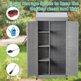 ZNTS Outdoor Storage Cabinet Metal Top,Garden Storage Shed,Outdoor 68 Inches Wood Tall Shed for Yard W1390121823