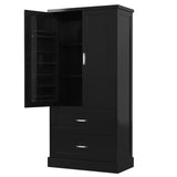 ZNTS Tall Bathroom Storage Cabinet, Cabinet with Two Doors and Drawers, Adjustable Shelf, MDF Board, N725P178675B