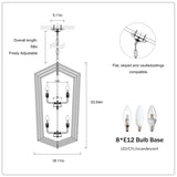 8-Light Lantern Tired Farmhouse Ceiling Hanging Light Black Chandelier Metal Modern Pendant Light W1592P209881