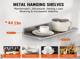 8.6" x 24" Stainless Steel Wall Shelf 2 Pcs, Floating Shelf with Backsplash, 44 lbs Load Capacity, 73819157
