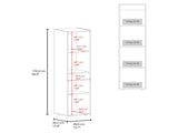 Kotlik 1 Door Wardrobe 67" H with Vertical Storage and Four Shelves, White B097P480460
