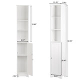 ZNTS FCH One Door & Three Layers Bathroom Cabinet White 99595390