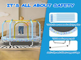 55-inch Trampoline for Kids Indoor & Outdoor Small Toddler Trampoline with Basketball Hoop W1163P264321