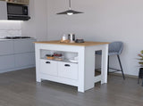 White 2-Door Kitchen Island B062P175037