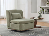 25.2 "Wide Modern Chenille Cushioned Armless Metal Base 360&deg Swivel Chair with Pillow, Suitable W3118P253948