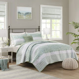 ZNTS King/Cal King 4 Piece Seersucker Quilt Set with Throw Pillow B035129015