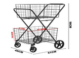 Extra Jumbo Shopping Cart,2 Layers Grocery Cart on Wheels, Foldable Utility Shopping Carts with 41132603