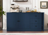 89.7''Wooden Sideboard with Extendable Table,Multifunctional Storage Cabinet with 2 Doors N711P334768V