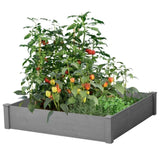 Raised Garden Bed 48x48x10'', Outdoor Wood Planter Box Over Floor, Tool-Free Assembly 41505190