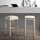 Arnhem Wood Upholstered Bar Stools, Set of 2, Tan T2574P164816