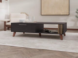 Wengue Coffee Table with a Door and Open Storage B062P290222