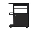 Napenthe 1-Shelf Kitchen Cart with Caster Black Wengue B06280102