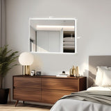 32" x 24" LED Bathroom Mirror Bright Backlight, 5 Mins Defog, Full HD Reflected Wall Mounted Vanity T3177P284020