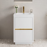 24" Freestanding Bathroom Vanity with Sink, Bathroom Storage Vanity Cabinet with Stone Resin W1573P211195