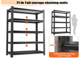 Garage Five Story Shelf, Capable Of Accommodating 2500 LBS, Adjustable Metal Shelf, Black, Requires 50733634