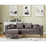 L Shaped Sectional Sofa , Convertible Storage Ottoman,Chenille ,Square W2108P191317