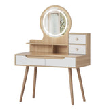 ZNTS Makeup Vanity Desk 3 Adjustable Lighted Mirror solid wood table feet , Dressing Table Set 08035999