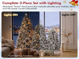 Snowy Cascading Christmas Trees 3-Piece Set with Control Lighting, Flocked Weeping Branches, and N710P523023K