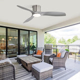 52 Inch Flush Mount Ceiling Fan with Dimmable Led Light 3 ABS Fan Blades Reversible DC Motor For W934P211139