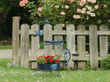 36 inch Bird Baths for Outdoors, Vintage Metal Garden Bird Bath with Solar Lamp and Flower Planter 43168997