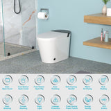 ZNTS Smart Toilet with Bidet Built in, Auto Open & Close, Elongated Heated seat, Foot Sensor Flush, LED W1243P203328