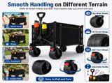 Collapsible Folding Wagon, Heavy Duty, Utility Wagon for Sports, Camping, Garden, and Shopping, 96569254