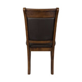 ZNTS Classic Light Rustic Brown Finish Wooden Side Chairs 2pc Set Upholstered Seat Back Casual Dining B01156049