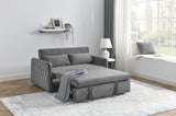 55" Modern Convertible Sofa Bed with 2 Detachable Arm Pockets, Velvet Loveseat Sofa with Pull Out W119363990