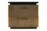 Modern Style 2-Drawer Nightstand Made With Mango Wood and Finished with Brass Metal B009128310