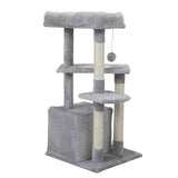 ZNTS Double Level Cat Tree Stand House Furniture Kittens Activity Tower Posts Kitty Pet Play House W2181P190604