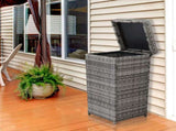 With Top Cover Iron Frame Rattan Trash Can Gary Gradient 49962159