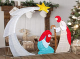 VINGLI 3.7FT Lighted 2D Nativity Scene Outdoor Christmas Decorations, with 170 White LED Lights and 96286424