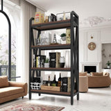 56.30'' Bakers Rack 4-Level Storage Shelves Metal and Wooden Kitchen Shelves, Kitchen Organizers and W3387P312343