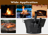 Fireplace Ashing Set, Ash Bucket Shovel Brush Cut-Resistant Gloves , Easy to 21266854