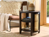 Springwood Caning Side Table, Charcoal Finish 52639082